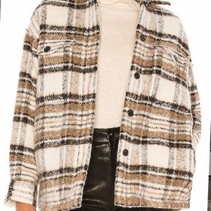 ALLSAINTS||LUELLA CHECK JACKET IN ECRU WHITE